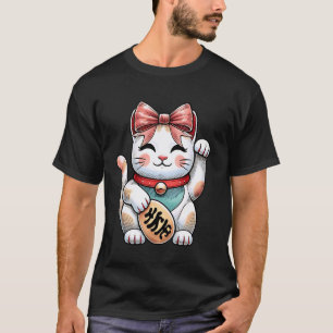 Koketter Maneki Neko Japanischer Katze Glücklich R T-Shirt