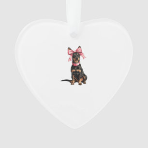 Koketter Schleifen-Dobermann-Hund-Mama Mädchen Ros Ornament