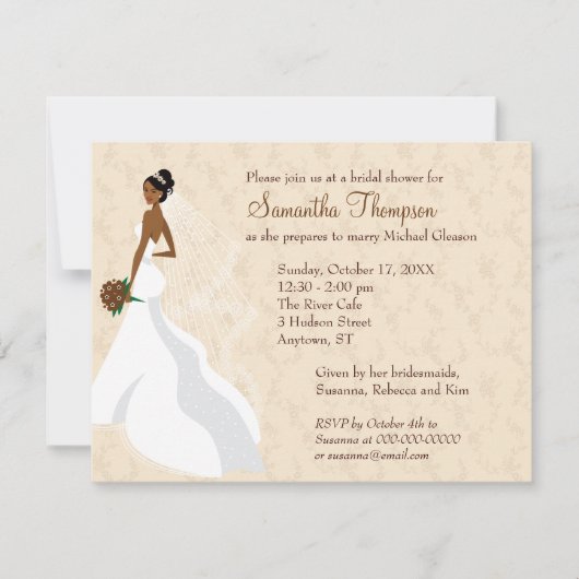 Kokettes Champagner-Brautparty Einladung (Vorderseite)