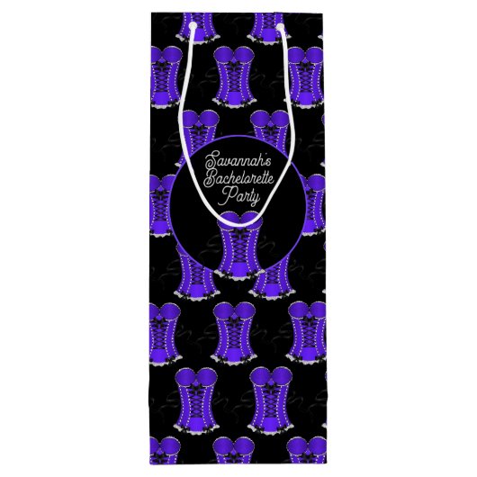 Kokettes Lila Korsett Geschenktüte Für Weinflaschen (Rückseite)