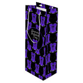Kokettes Lila Korsett Geschenktüte Für Weinflaschen (Vorderseite Schrägansicht)