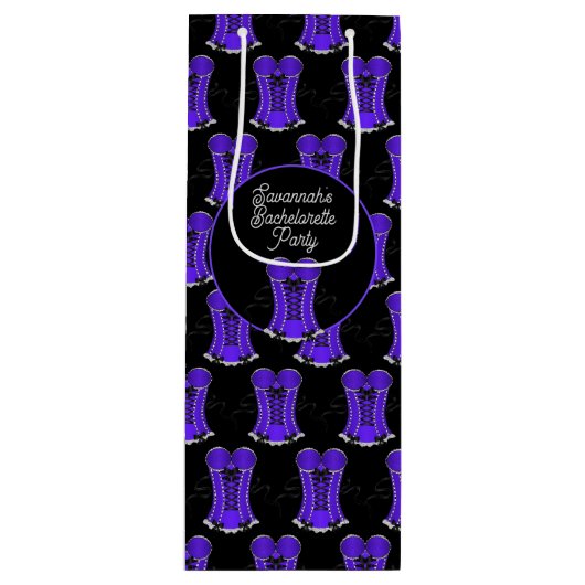 Kokettes Lila Korsett Geschenktüte Für Weinflaschen (Vorderseite)