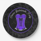 Kokettes Lila Korsett Pappteller (Vorderseite)