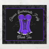 Kokettes Lila Korsett Schaumweinetikett (Einzelnes Label)