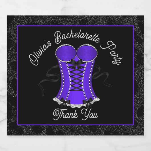 Kokettes Lila Korsett Schaumweinetikett (Einzelnes Label)