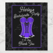 Kokettes Lila Korsett Weinetikett (Einzelnes Label)