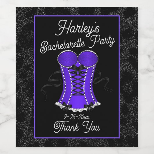 Kokettes Lila Korsett Weinetikett (Einzelnes Label)