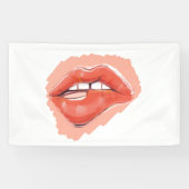 Kokettes Lip-Bite-Teaser-Banner - Party für  Lippe Banner (Horizontal)