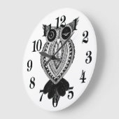 Kokettes Owl Große runde Uhr (Winkel)