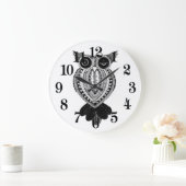 Kokettes Owl Große runde Uhr (Zuhause)