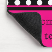 Kokettes Rosa-und Polka Punkt-Monogramm mousepad (Ecke)