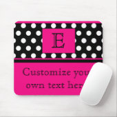 Kokettes Rosa-und Polka Punkt-Monogramm mousepad (Mit Mouse)