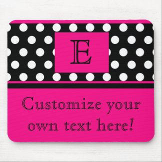 Kokettes Rosa-und Polka Punkt-Monogramm mousepad