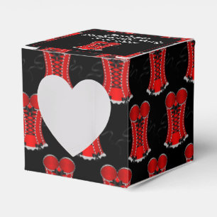 Kokettes Rotkorsetherz Geschenkschachtel