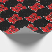Kokettes Rotkorsett Geschenkpapier (Ecke)