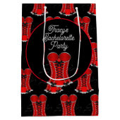 Kokettes Rotkorsett Mittlere Geschenktüte (Rückseite)