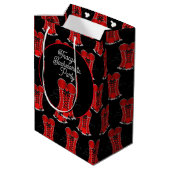 Kokettes Rotkorsett Mittlere Geschenktüte (Rückseite Schrägansicht)