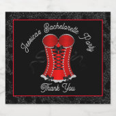 Kokettes Rotkorsett Schaumweinetikett (Einzelnes Label)