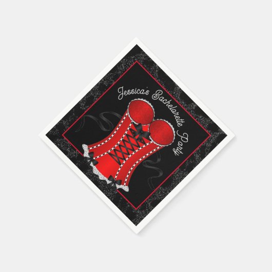 Kokettes Rotkorsett Serviette (Ecke)