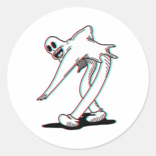 Koko Das Clown Ghost Glitch tanzen Runder Aufkleber
