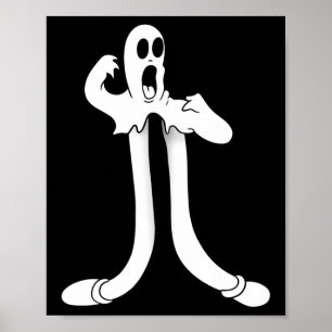 Koko Das Clown Ghost Splits Blackwork Poster