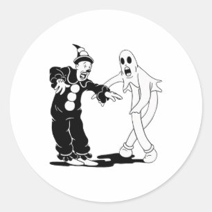 Koko der Clown und Geist tanzen Runder Aufkleber