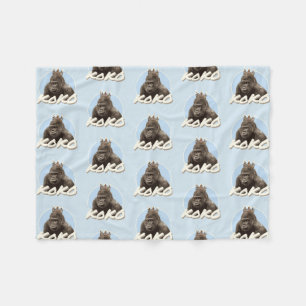 Koko die Gorilla-tragende Krone Fleecedecke