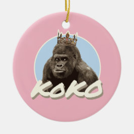 Koko die Gorilla-tragende Krone Keramik Ornament