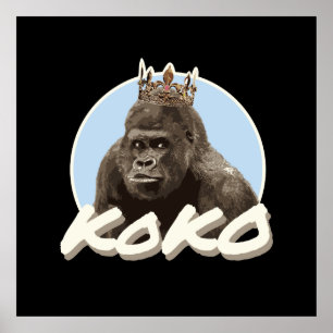 Koko die Gorilla-tragende Krone Poster