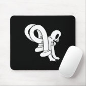 Koko The Clown Ghost Twisty Blackwork Mousepad (Mit Mouse)