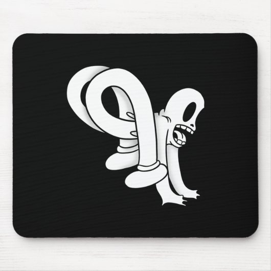Koko The Clown Ghost Twisty Blackwork Mousepad (Vorne)
