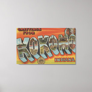 Kokomo, Indiana - große Buchstabe-Szenen Leinwanddruck