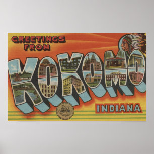 Kokomo, Indiana - große Buchstabe-Szenen Poster