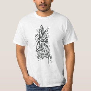 Kokon Schwarz Weiß Abstrakte Stammes-Tätowierungsk T-Shirt