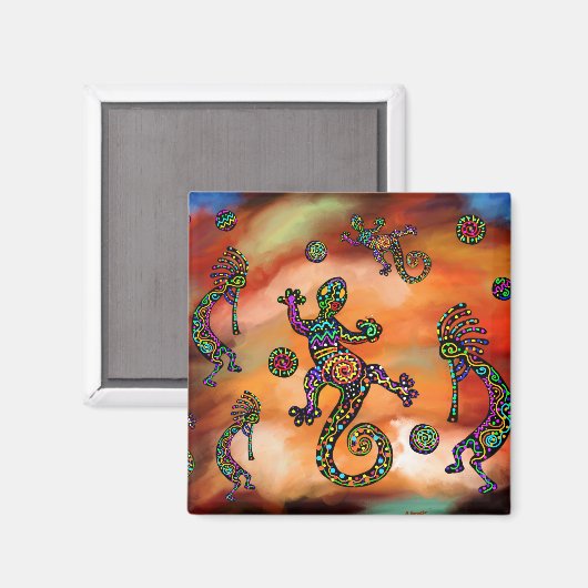 Kokopeli Magnet (Vorderseite/Rückseite)