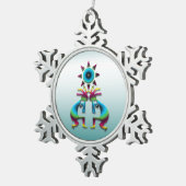 Kokopelli #41 schneeflocken Zinn-Ornament (Rechts)