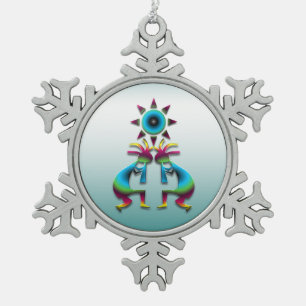 Kokopelli #41 schneeflocken Zinn-Ornament