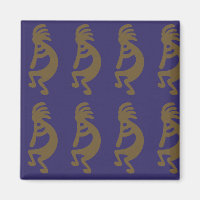 Kokopelli-Abbildung: grün auf blau
