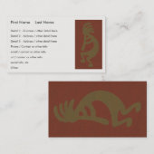 Kokopelli-Abbildung: Grün auf Rot Visitenkarte (Vorne/Hinten)