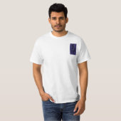 Kokopelli-Abbildung: Schwarz auf blau T-Shirt (Vorne ganz)