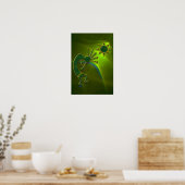 Kokopelli Abstrakt in Grün Poster (Küche)