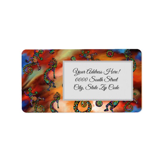 Kokopelli Art Adressaufkleber (Vorne)