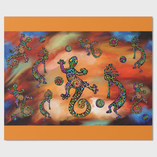 Kokopelli Art Geschenkpapier (Flach)