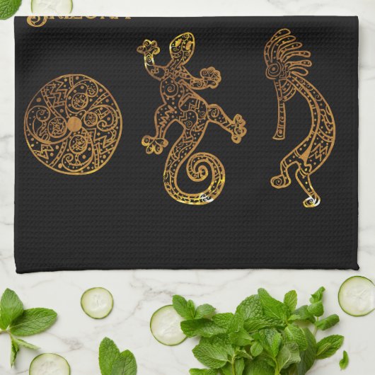 Kokopelli Art Geschirrtuch (Gefaltet)