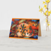 Kokopelli Art Karte (Gelbe Blume)