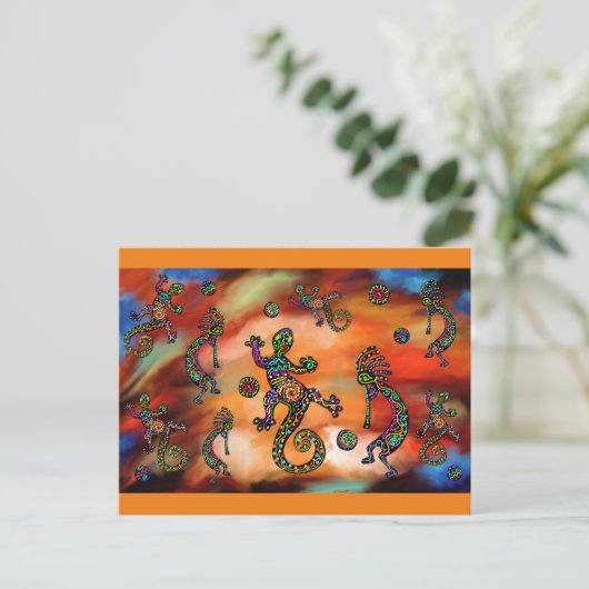 Kokopelli Art Postkarte (Stehend Vorderseite)