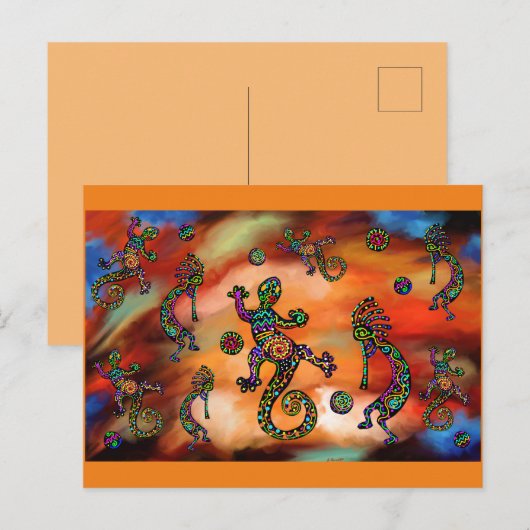 Kokopelli Art Postkarte (Vorne/Hinten)