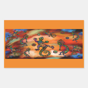 Kokopelli Art Rechteckiger Aufkleber