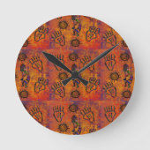 Kokopelli Art Runde Wanduhr (Vorderseite)