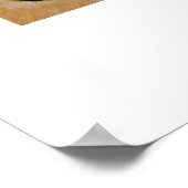 Kokopelli auf Reißpapier und lackiertem Hintergrun Poster (Ecke)